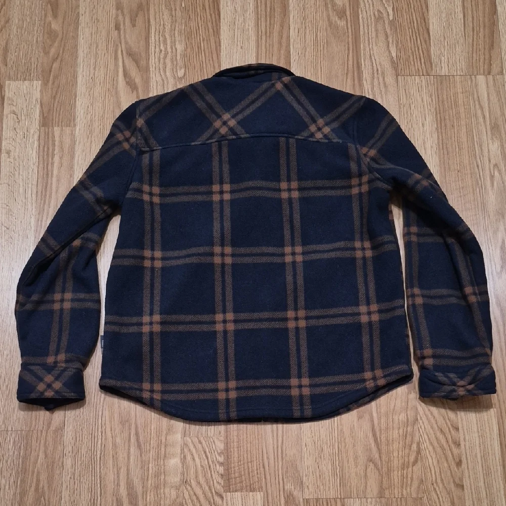 Eddie Bauer Kids Flannel Overshirt Snap Buttons Blue Plaid Long Sleeve Size XL